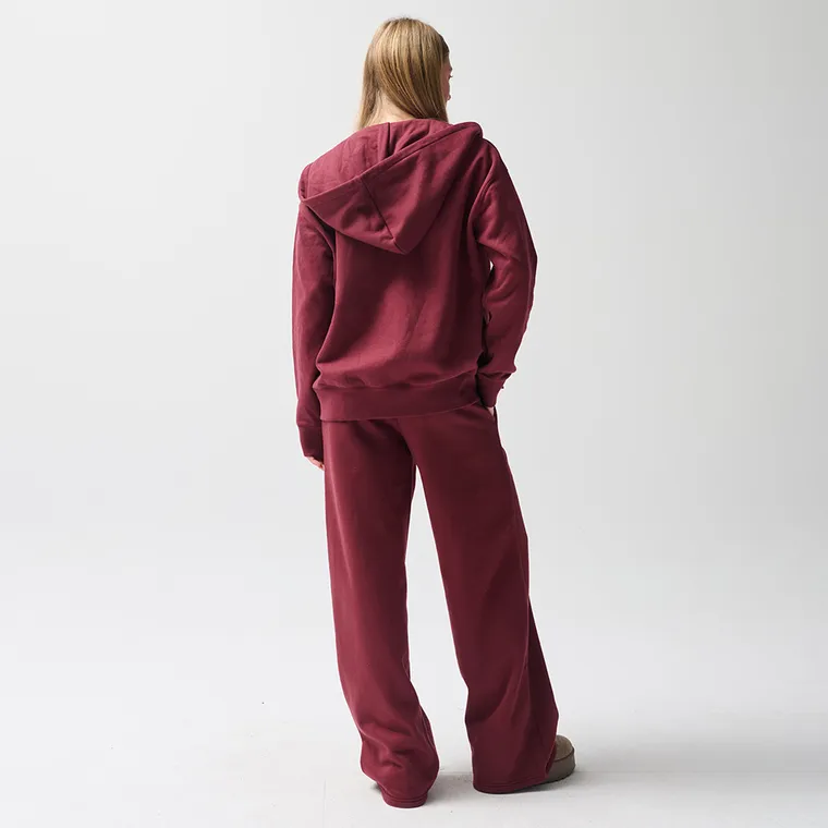 Hanorac oversize bordo cu fermoar unisex NOWEAR