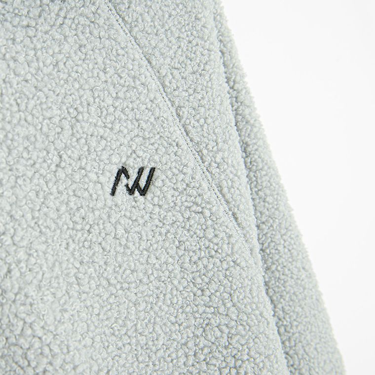 Hanorac sherpa gri cu croiala oversize NOWEAR