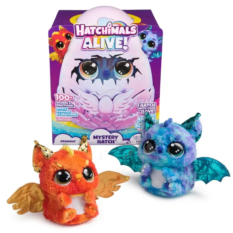 Hatchimals, Mystery Hatch, Draggle, jucarie de plus interactiva