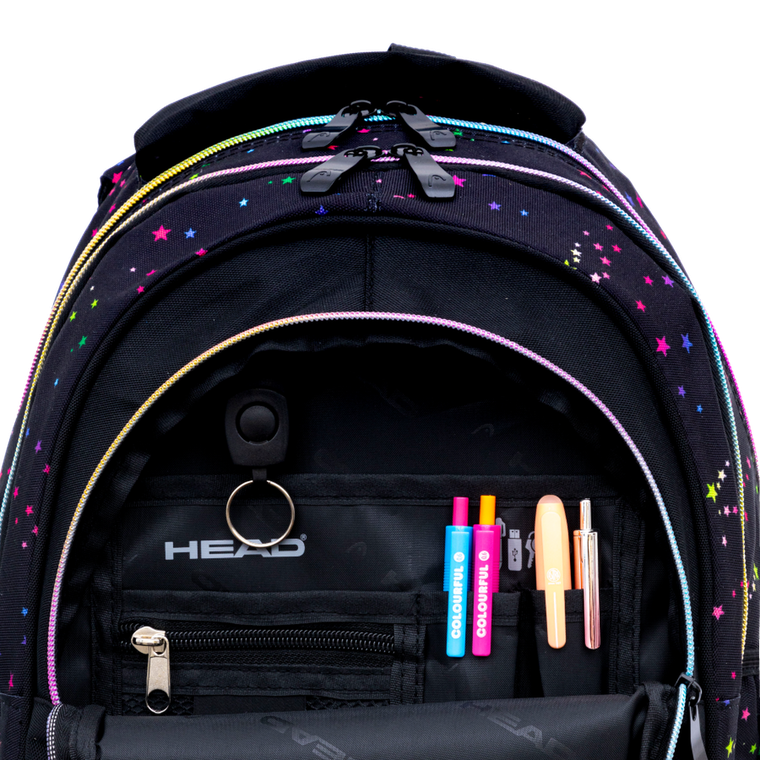 Head, Golden Effect, rucsac pentru scoala, cu 3 compartimente, Rainbow Kitty