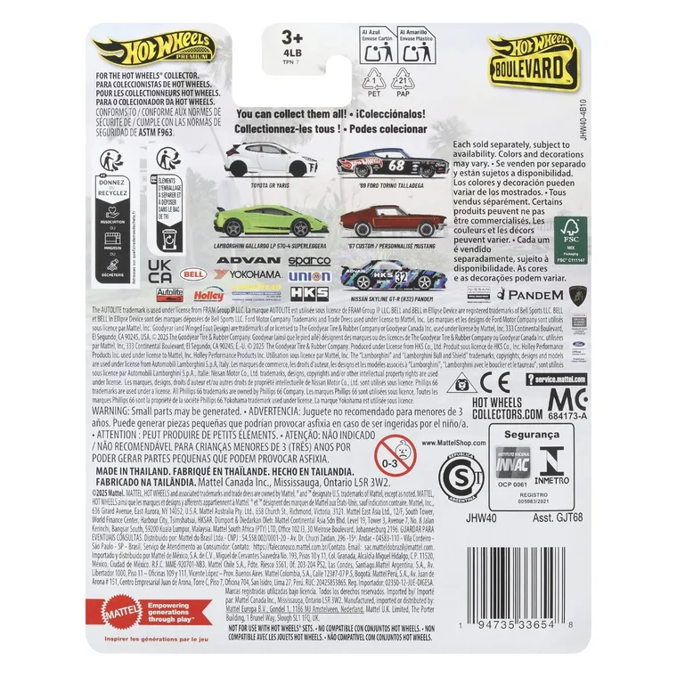 Hot Wheels, Boulevard, '67 Custom Mustang, masina, scara 1:64, JHW40