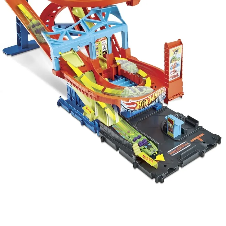 Hot Wheels City, Roller Coaster Rally, set de joaca cu 5 masini