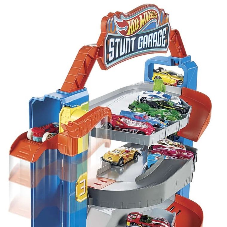 Hot Wheels City, Stunt Garage, set de joaca cu masinuta