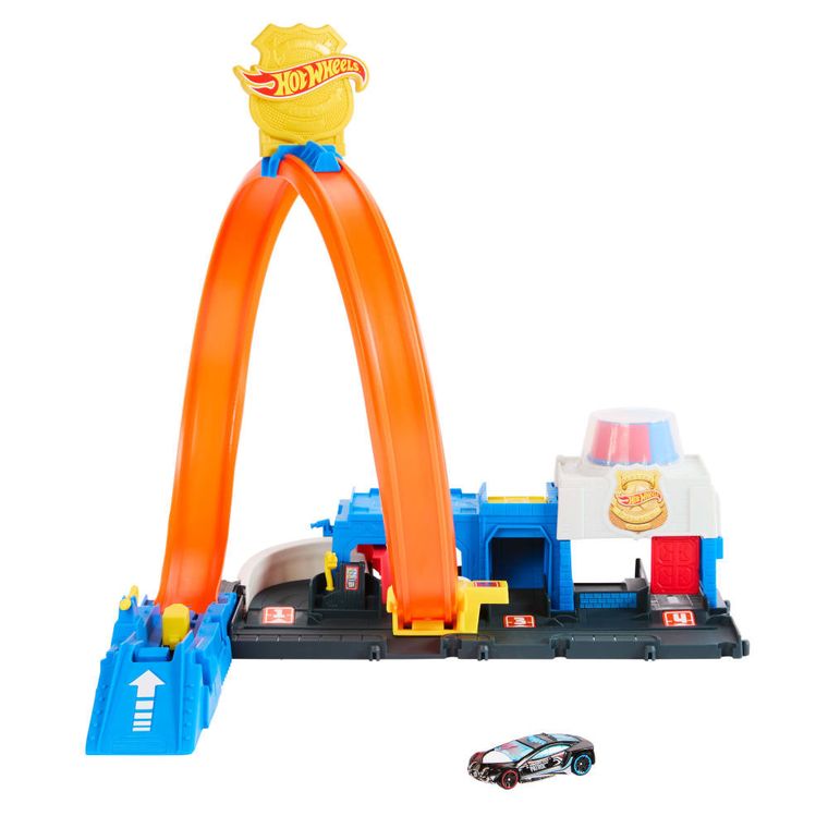 Hot Wheels City, Super Police Station, set de joaca cu masina