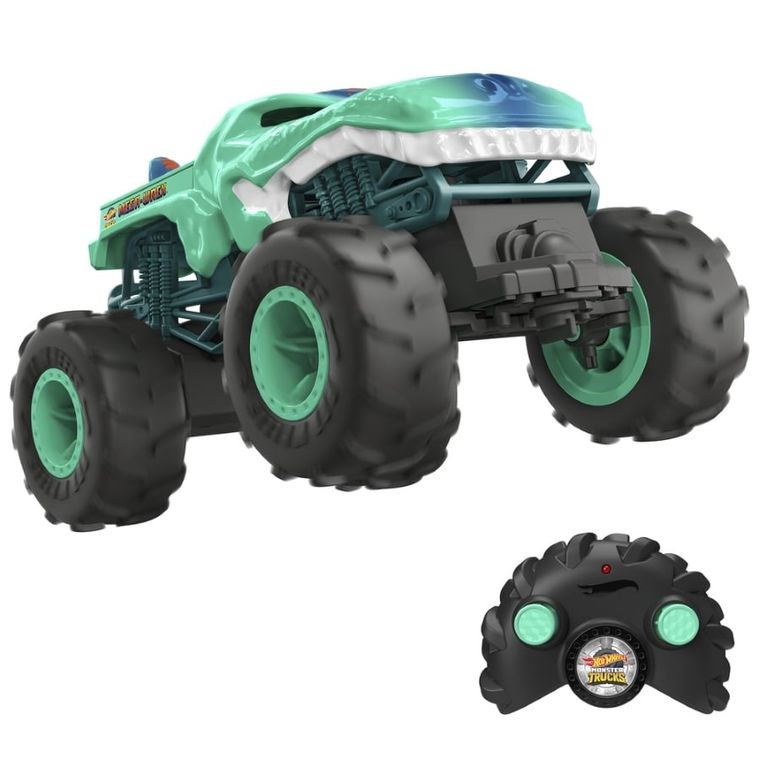 Hot Wheels, Monster Trucks RC, Mega Wrex, masina cu telecomanda, scara 1:24