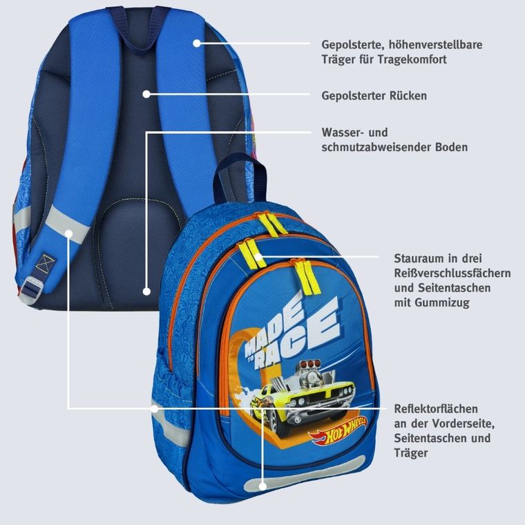 Hot Wheels, rucsac pentru scoala, 2 compartimente