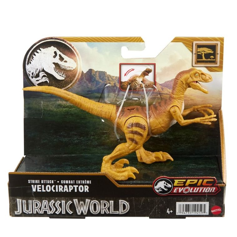 Jurassic World, Strike Attack, Velociraptor, figurina dinozaur, HTK60
