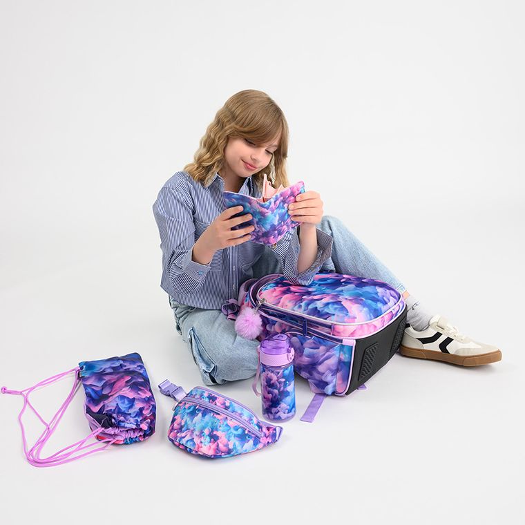 Kayokki, borseta, geanta de sold, nori albastri-roz