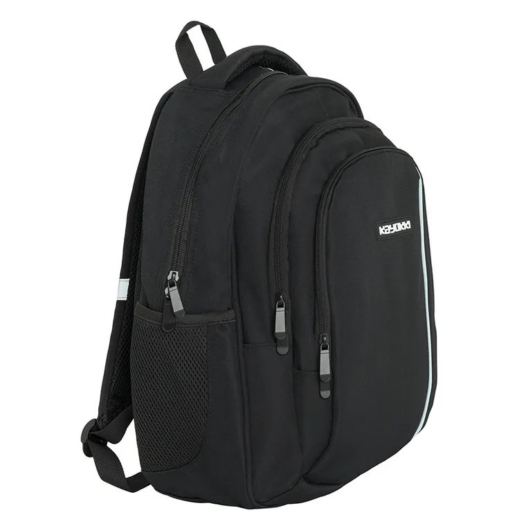 Kayokki, ghiozdan, 2 compartimente, Basic, negru