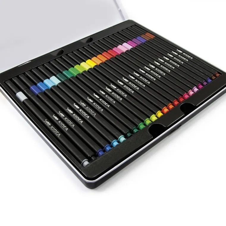 Kidea, carioci intr-o cutie metalica, 24 culori