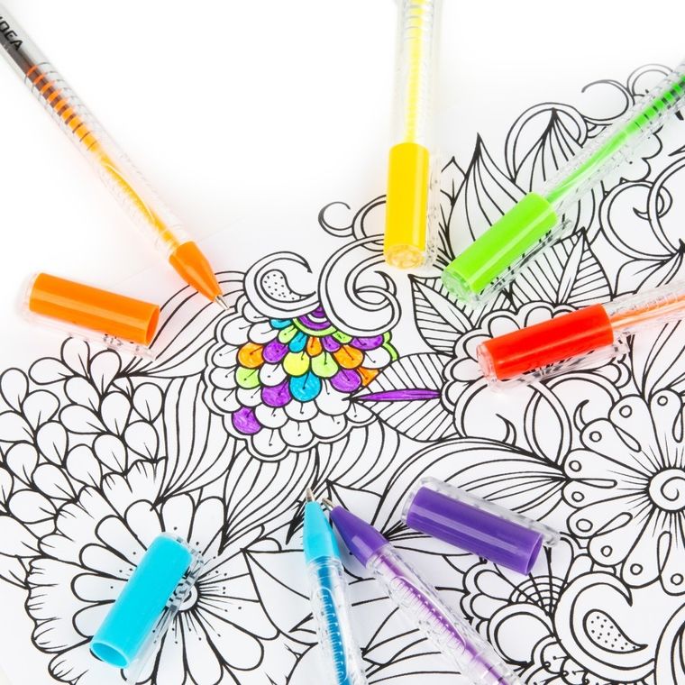 Kidea, pix cu gel, fluo, 12 culori