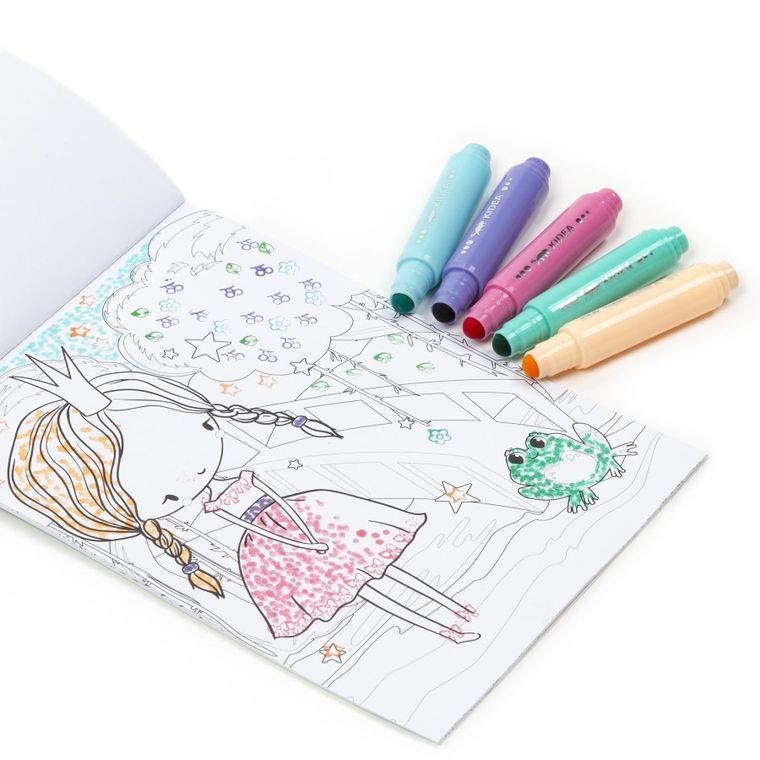 Kidea, set de carioci cu carte de colorat