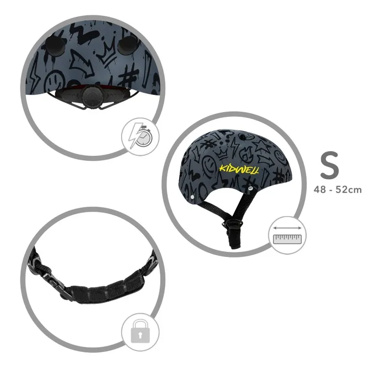Kidwell, Orix Plus, casca de protectie, Graffiti, marime S