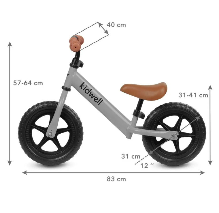 Kidwell, Rebel, bicicleta fara pedale, gri