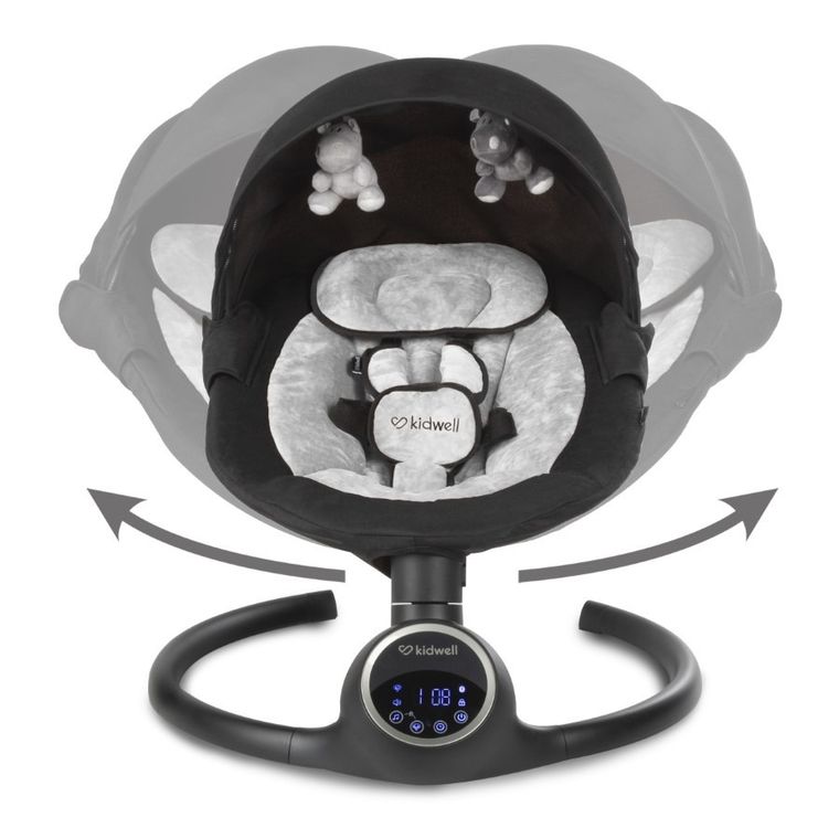 Kidwell, Reve, Scaun electric pentru bebelusi, 2in1, negru-argintiu