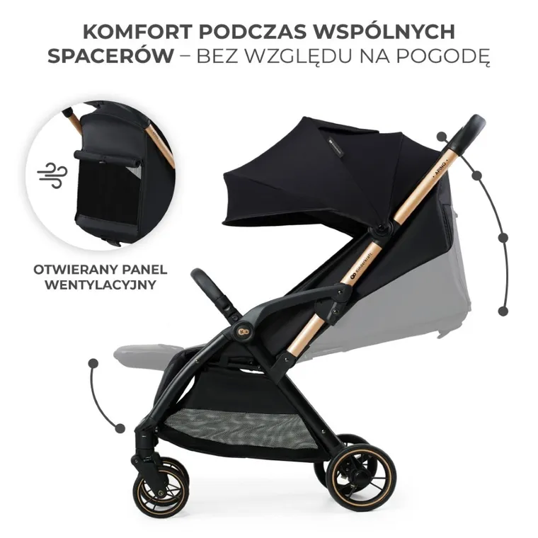 Kinderkraft, Apino, carucior sport, Raven Black