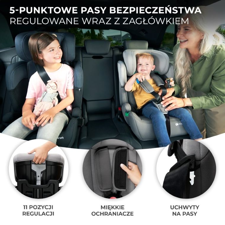 Kinderkraft, Comfort Up, I-size, scaun auto, 76-150 cm, Happy Shapes
