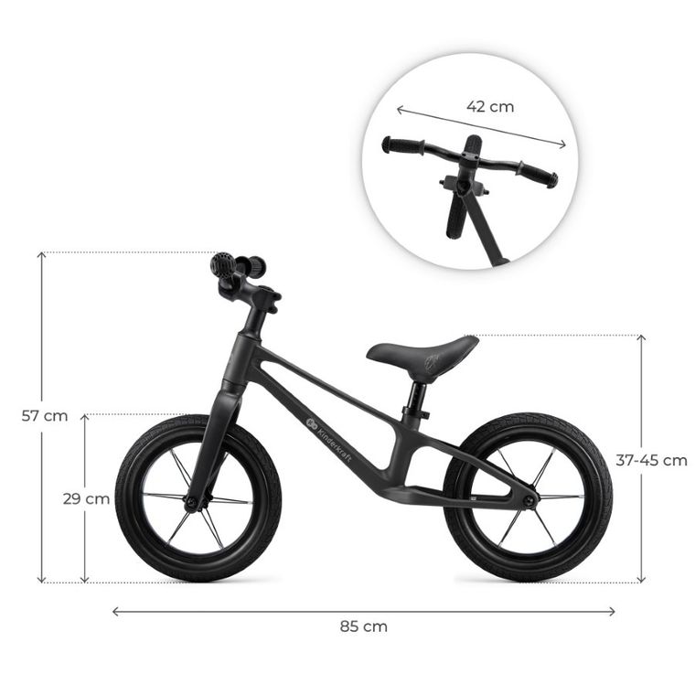 Kinderkraft, Eter, bicicleta fara pedale, Black