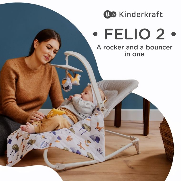 Kinderkraft, Felio 2, Balansoar sezlong, Forest Yellow