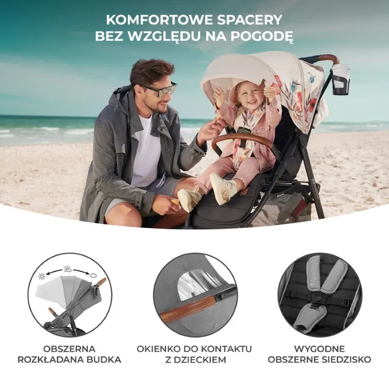 Kinderkraft, Grande Plus, carucior sport, Grey