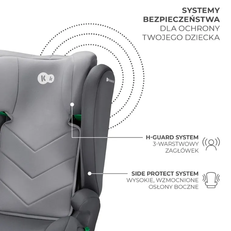 Kinderkraft, I-Spark, scaun auto, 100-150 cm, Grey