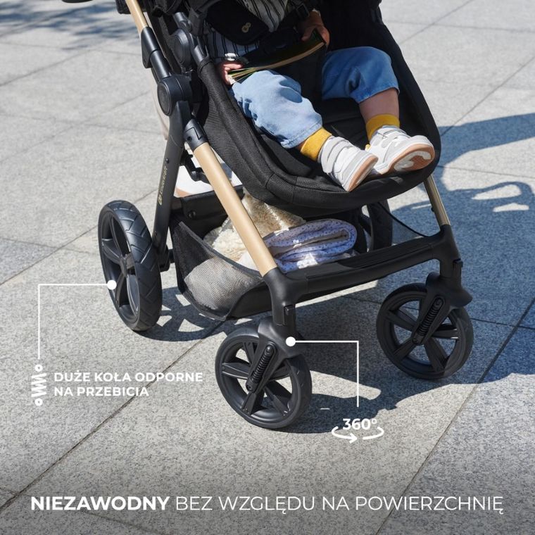 Kinderkraft, Moov 2, carucior multifunctional 3in1, Pure Black