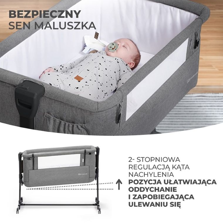 Kinderkraft, Neste Grow, patut suplimentar 3in1Dark Grey