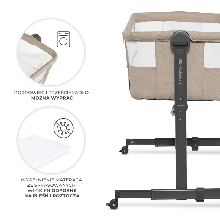 Kinderkraft, Nestee Up 2, patut 2in1, Beige