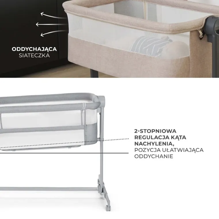 Kinderkraft, Nestee Up 2, patut 2in1, Full Light Grey