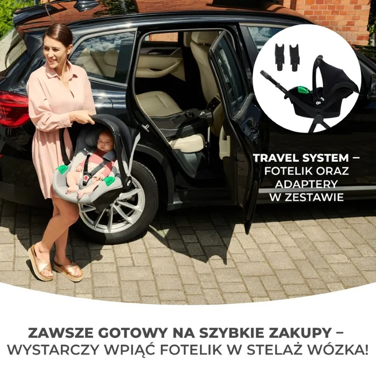 Kinderkraft, Newly 3in1 Mink Pro, carucior multifunctional 3in1, Sand Beige