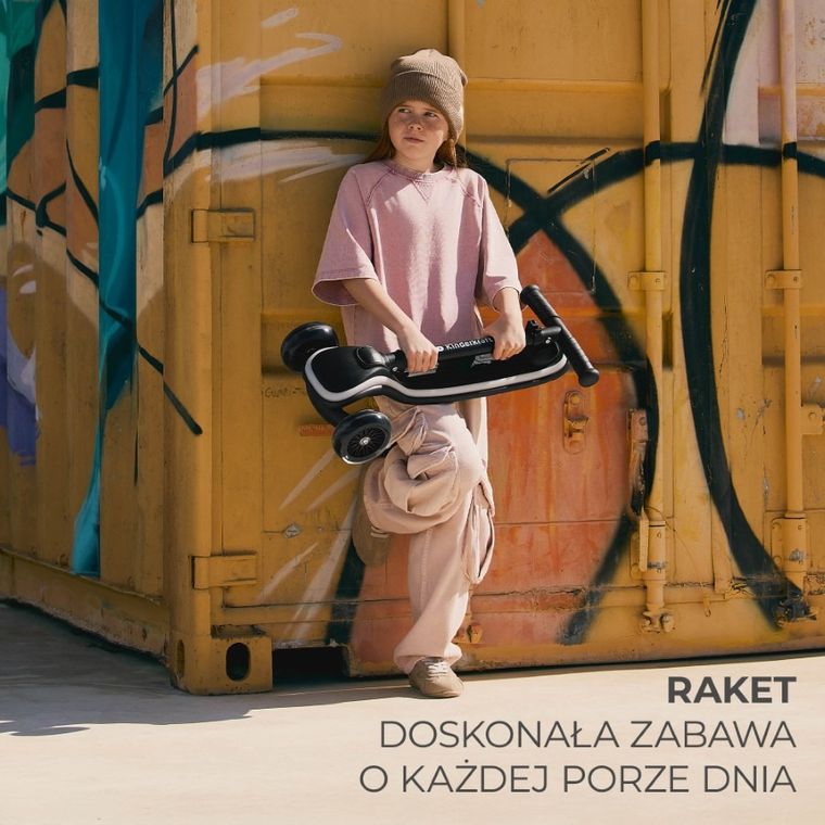 Kinderkraft, Raket, trotineta cu 3 roti LED, Pink