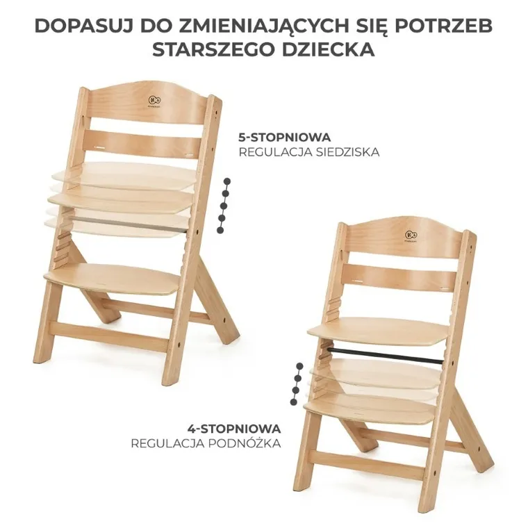 Kinderkraft, scaun de masa Enock + sezlongul Calmee, Grey