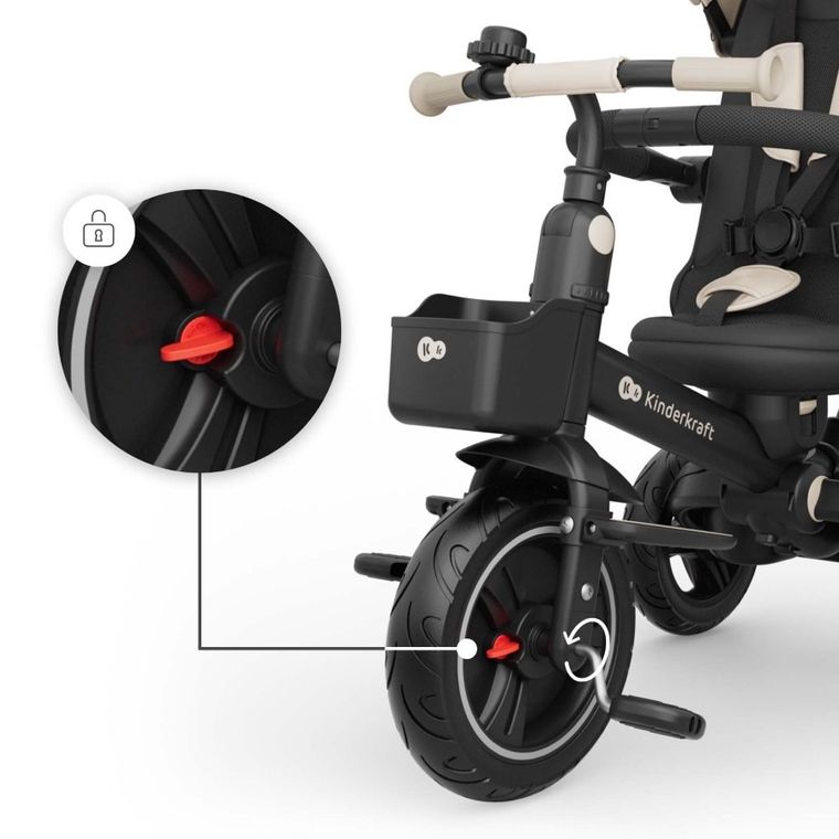 Kinderkraft, Spinstep 2 Plus, tricicleta multifunctionala 6in1, bej