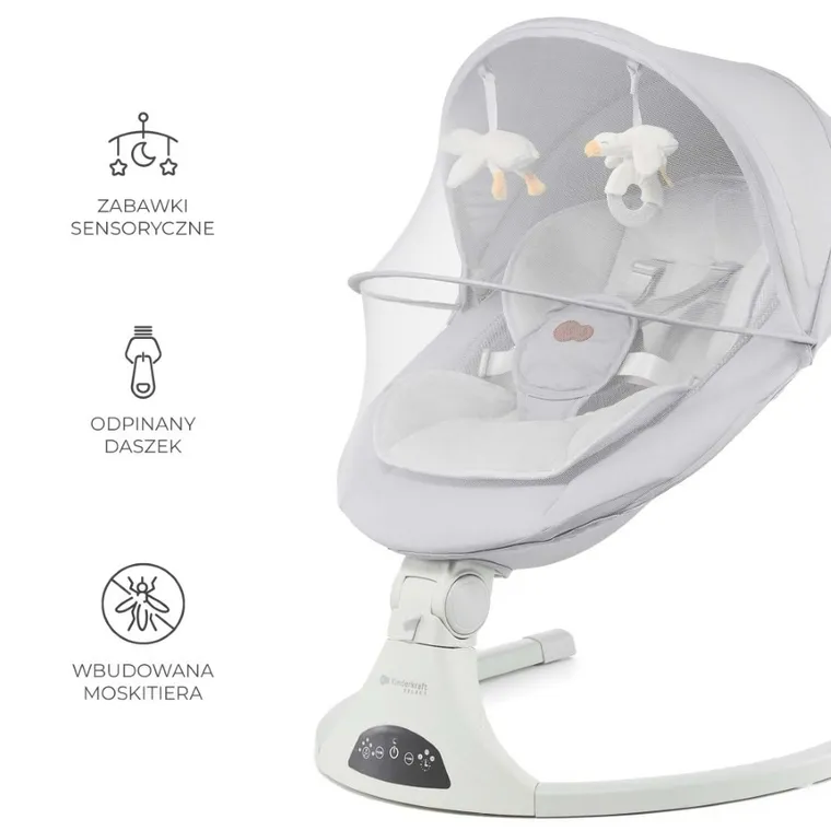 Kinderkraft, Tulsy, balansoarul-sezlong electric, grey