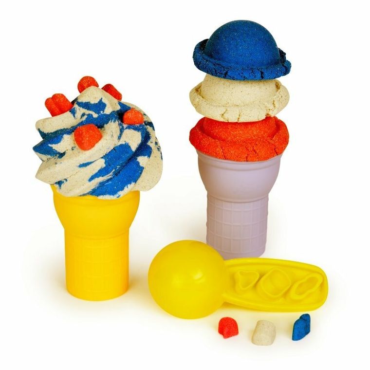Kinetic Sand, Soft Serve Station, nisip kinetic, 396g, set de joaca