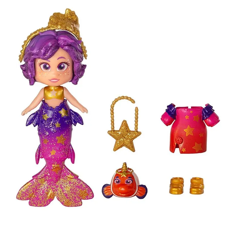 KookyLoos, Kooky Mermaids, Star, mini papusa sirena, set de joaca