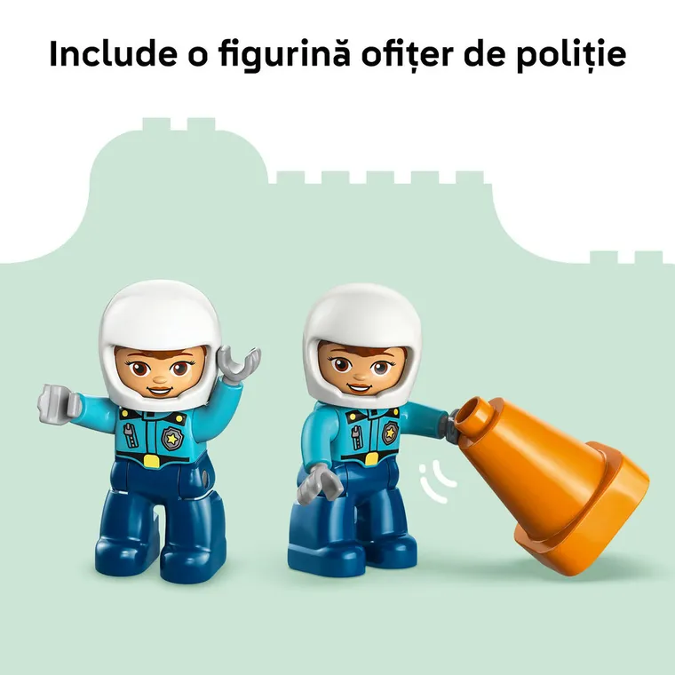 LEGO DUPLO Town, Motocicleta albastra de politie, 10471