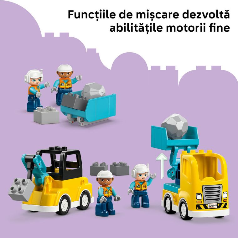 LEGO DUPLO Town, Vehicule de constructii 3 in 1, 10475