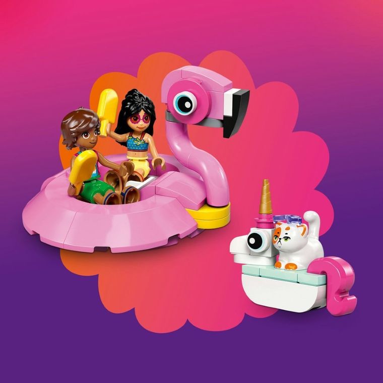 LEGO Friends, Petrecere la piscina cu unicornul si flamingo, 42658