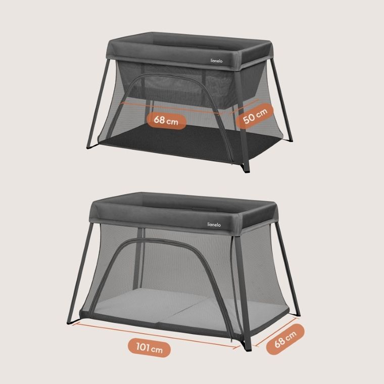 Lionelo, Alice, patut de calatorie, 3in1, Grey