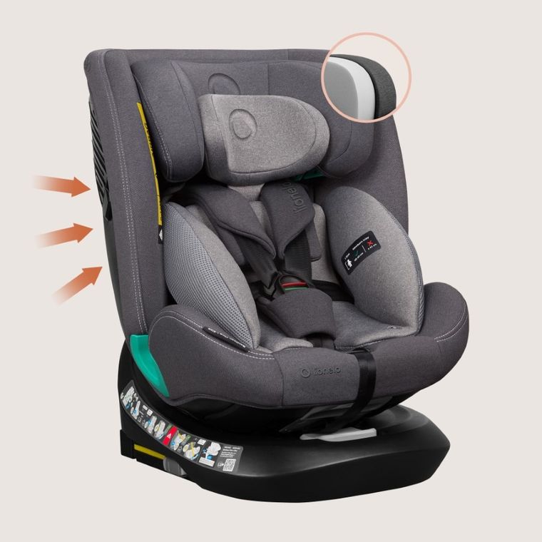 Lionelo, Bastiaan One I-Size, scaun auto, Grey Stone, 40-150 cm