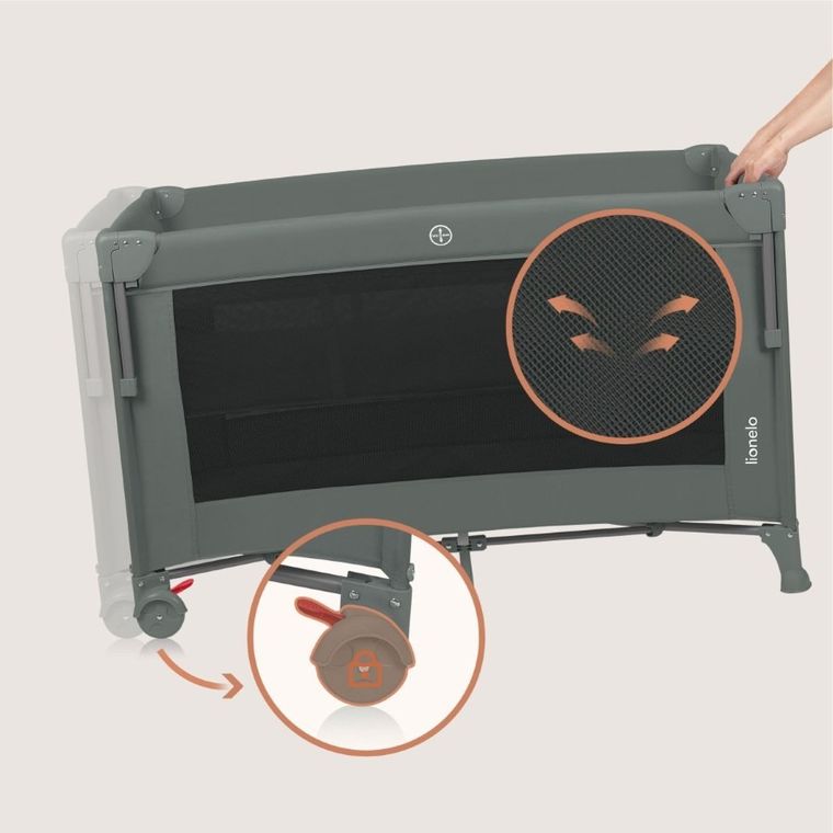 Lionelo, Ellen, patut de calatorie cu extensie 3in1, Green