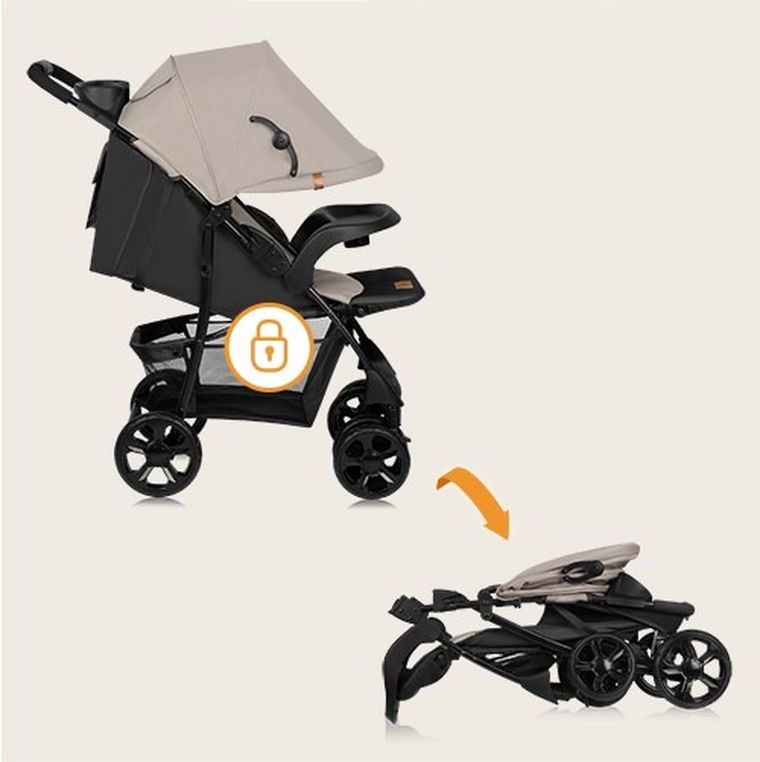 Lionelo, Emma PLUS, carucior sport, Beige Latte