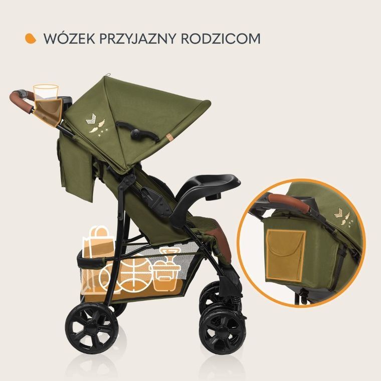 Lionelo, Emma Plus, carucior sport, Forest Green