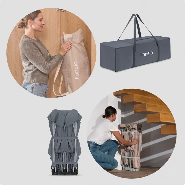 Lionelo, Florence XL Easy Fold, tarc pentru copii, Grey Stone