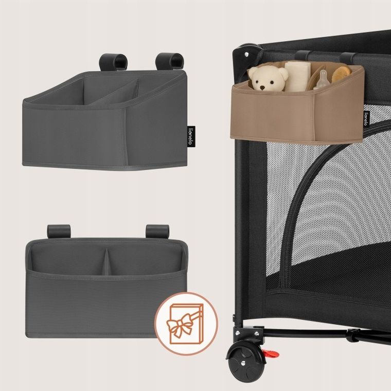 Lionelo, Sidepocket, organizator pentru patut, mic, Grey