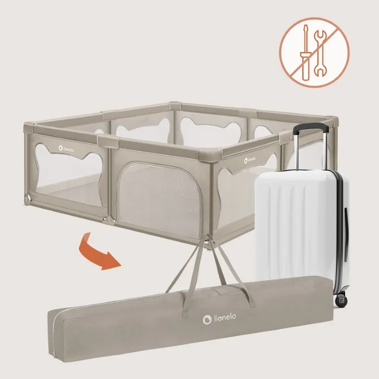 Lionelo, Willow XL, tarc de joaca pentru copii, Beige Sand