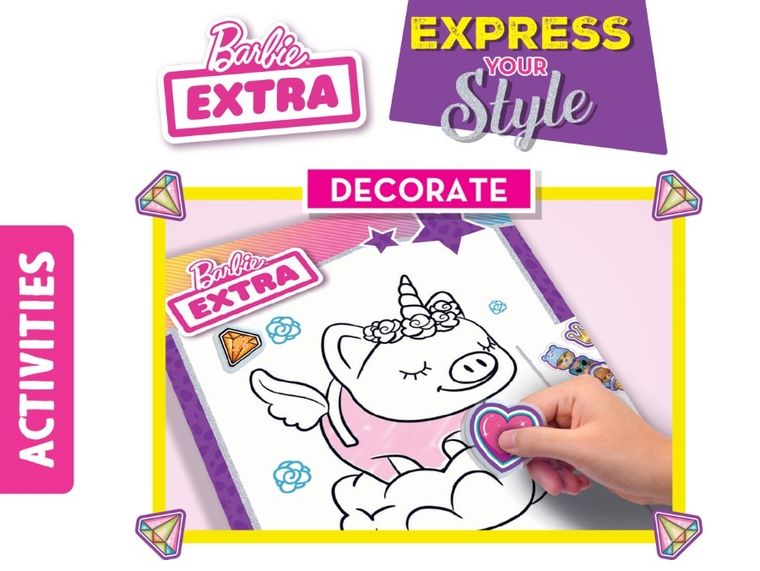Lisciani, Barbie, Express Your Style, caiet spiralat cu stickere