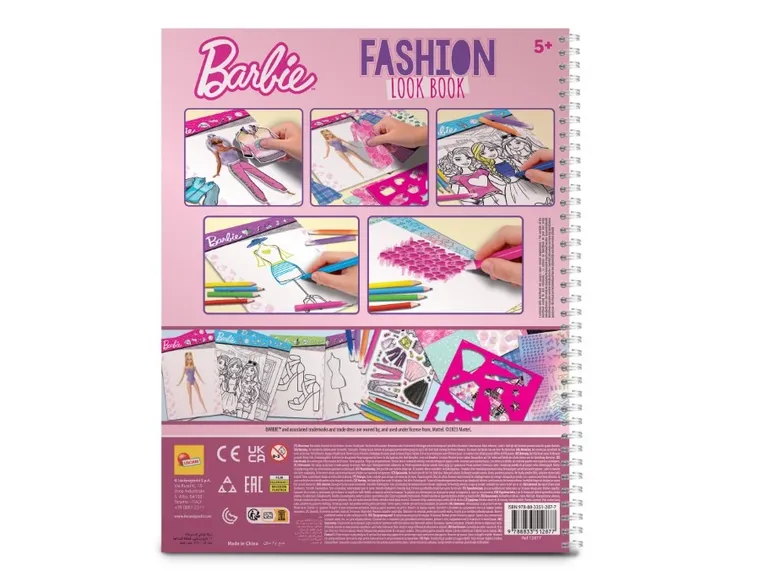 Lisciani, Barbie, Fashion Look, caiet spiralat cu stickere