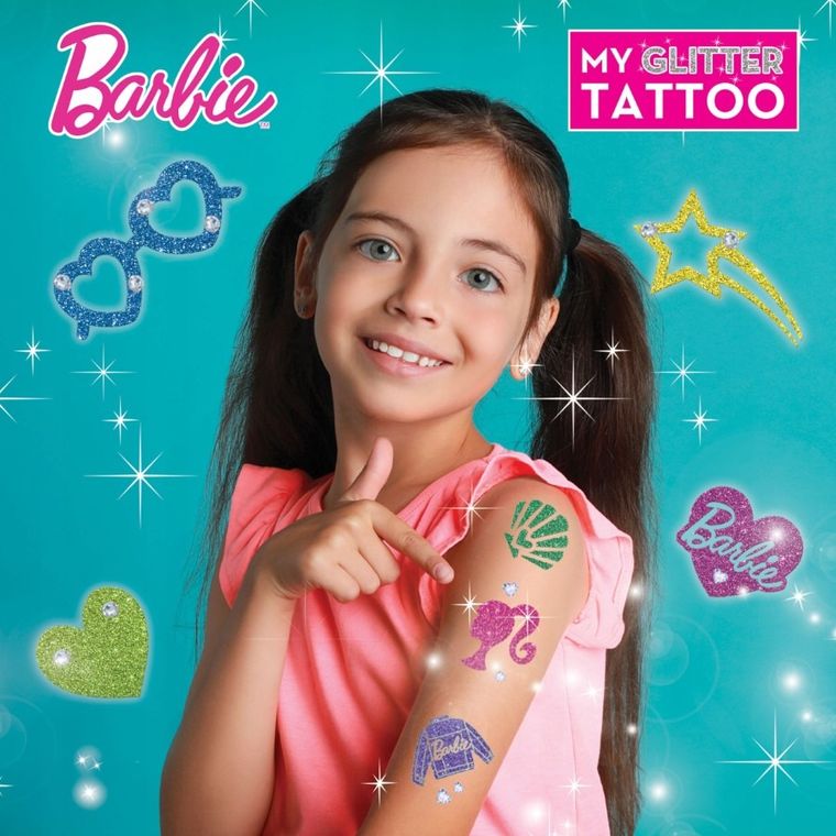 Lisciani, Barbie, My Glitter Tattoo, set creativ